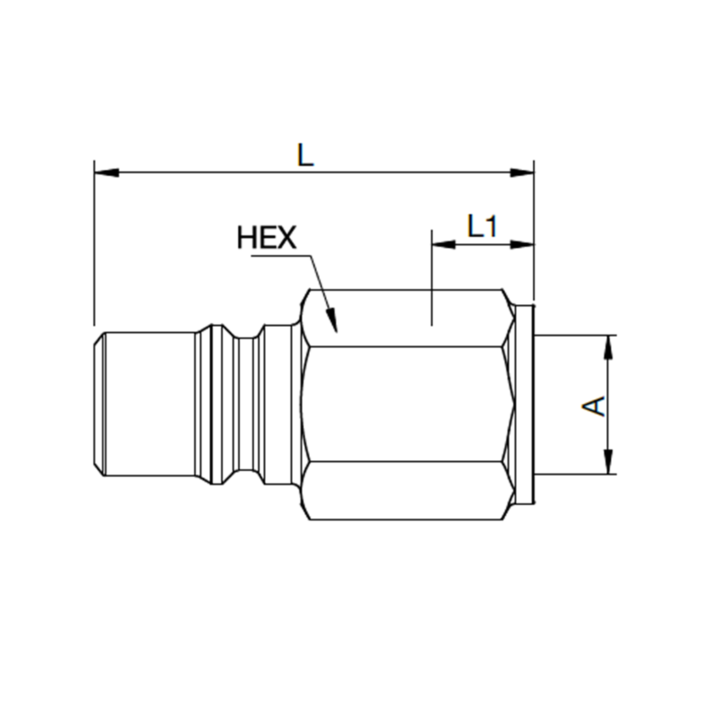 Series 1900 - Straight-Through Plug (without valve) - female thread - Brass
