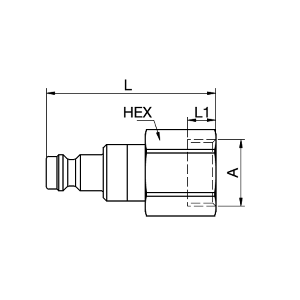 Serie 21 - Dry-Break (double shot-off) Han Lynkobling - Hun Gevind - Messing