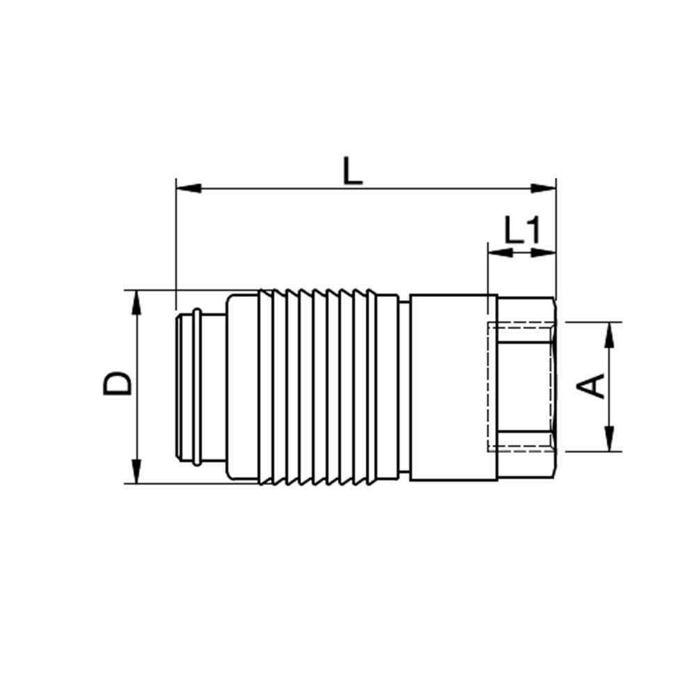 Serie 29 - Single Shut-Off Hun Lynkobling (med ventil) - Hun Gevind - Stål