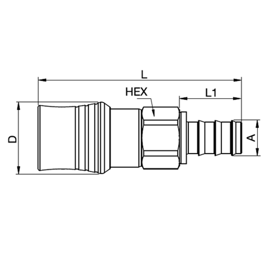 Serie NSA - Lynkobling  - Flad Pakning - Parker Push-Lok