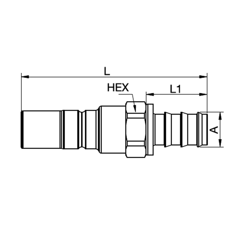 Serie NSA - Han/Hun Lynkobling - Flad Pakning - Parker Push-Lok