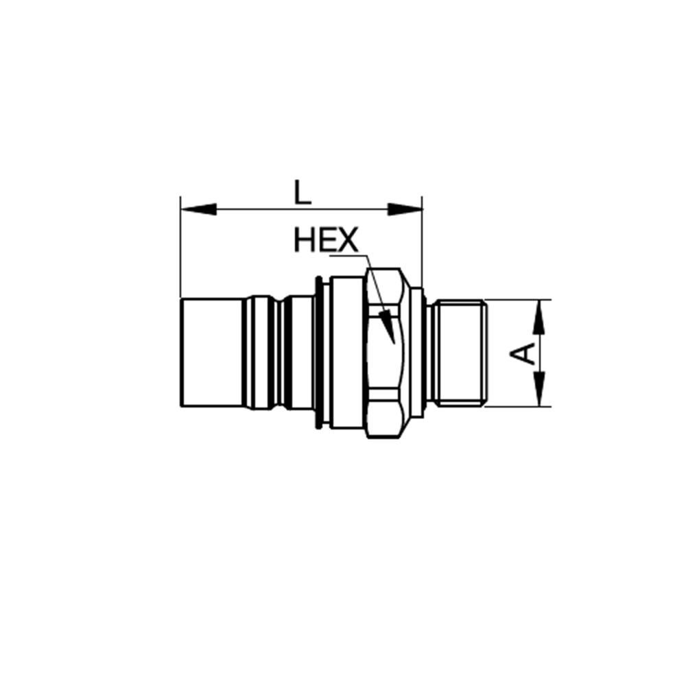 Serie NSE - Han/Hun Lynkobling - Flad Pakning - Han Gevind