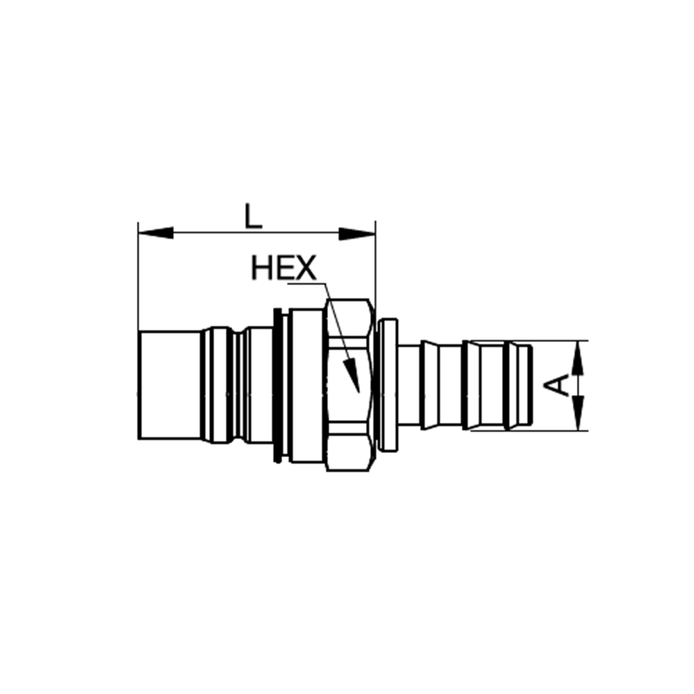 Serie NSE - Han/Hun Lynkobling - Flad Pakning - Parker Push-In