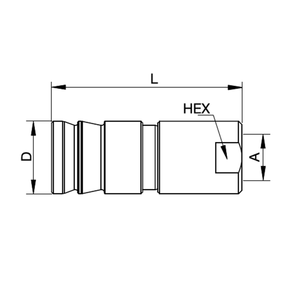Serie NSI - Lynkobling  - Flad Pakning - Hun Gevind