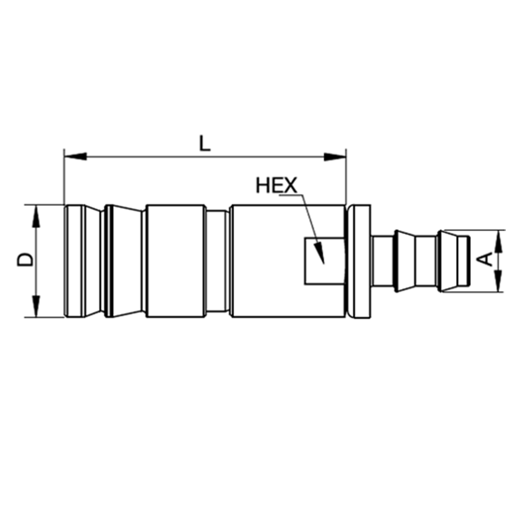 Serie NSI - Lynkobling  - Flad Pakning - Parker Push-Lok