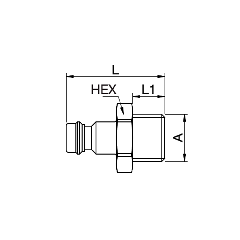 Series 21 - Safety (straight through) Plug (without valve) - male thread - Brass
