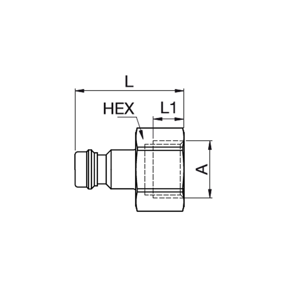 Series 21 - Safety (straight through) Plug (without valve) - female thread - Brass
