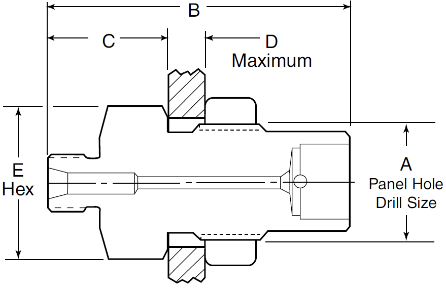 Skotgennemførring Adapter - NPT Til Medium Tryk