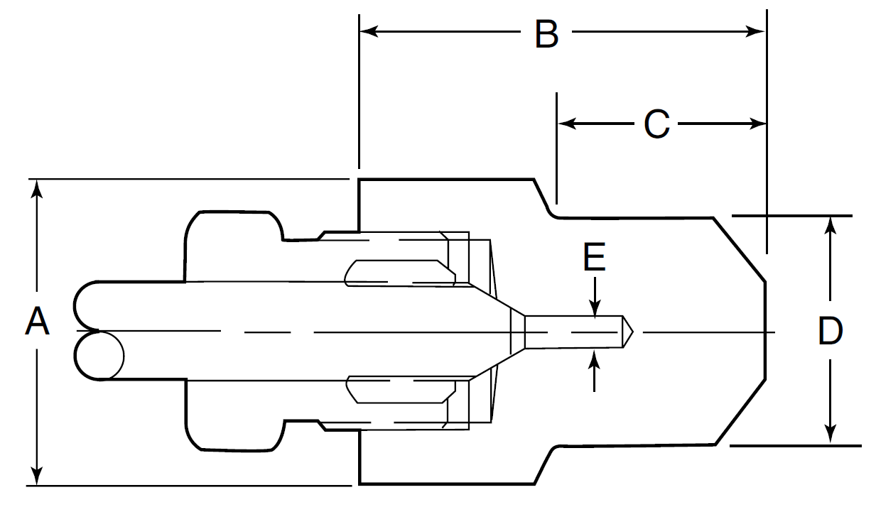Header Kobling Blind End - Hun Medium Tryk