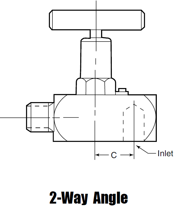 Svær Service Ventil - 2-Vejs Vinkel
