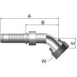 O-Lok / ORFS Vinkel 45° Indstik - UN/UNF Svivel (Hun) indv. gev./Omløber (Flat Seat)