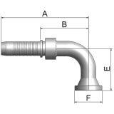 Flange Vinkel 90° Indstik -  Flange (Flat Seat)