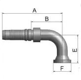 Flange Vinkel 90° Indstik -  Flange (Flat Seat)