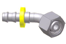 DIN - Metric Elbow 45° Insert - Metric Female Swivel (Cone w/O-ring 24°)