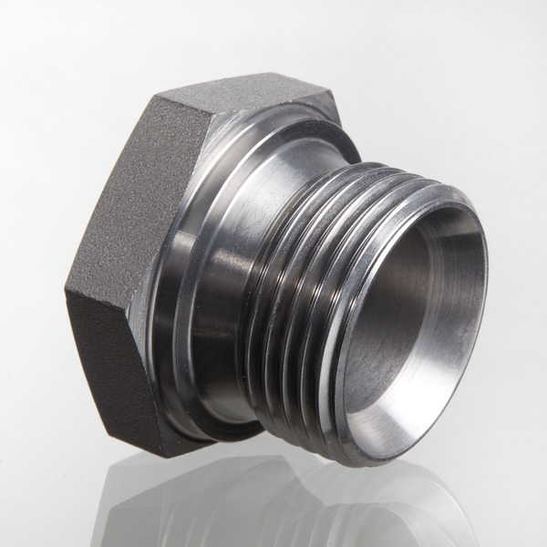 Hydr. Adaptor, Plugs: Han - BSP, Udkravning, 60 °