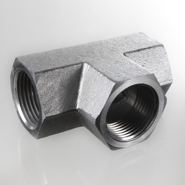 Hydr. Adaptor, TEE: Hun/Hun/Hun - BSP, Seal from Han part / BSP, Seal from Han part /  Seal from Han part