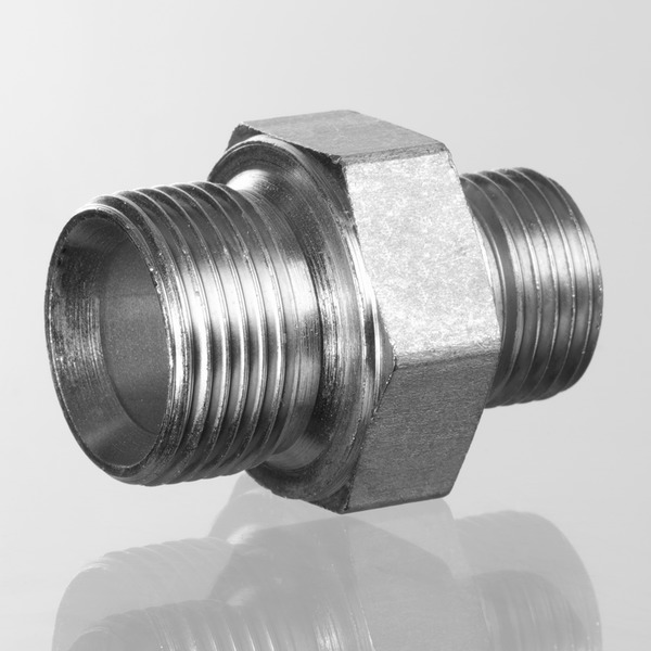 Hydr. Adaptor, Straight: Male/Male - Metric, Flare, 60 ° / BSP, USIT Ring