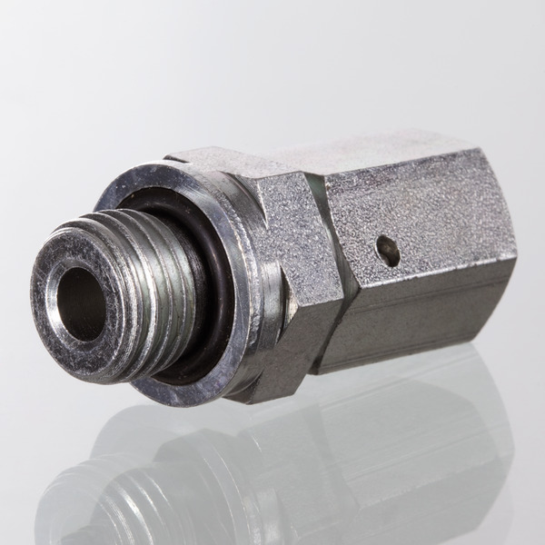 Hydr. Adaptor, Straight: Male/Female Swivel - BSP, O-ring and retaining ring / JIC, Flare, 37 °