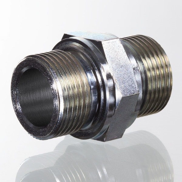 Hydr. Adaptor, Straight: Male/Male - BSP, USIT Ring / BSP, USIT Ring