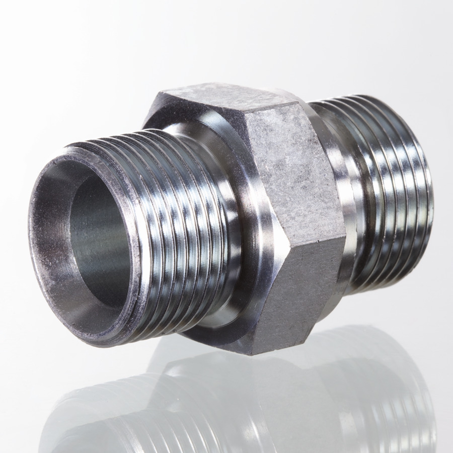 Hydr. Adaptor, Straight: Male/Male - BSP, Flare, 60 ° / BSP, USIT Ring
