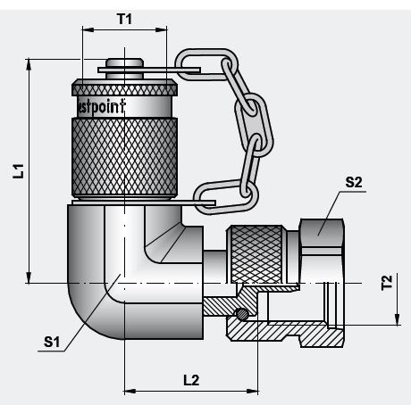 SensoControl Diagnostic Adaptor - 90° with coupling