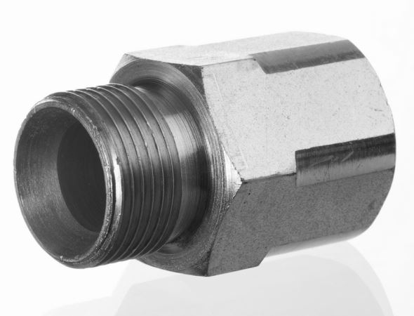 Hydr. Adaptor, Lige: Han/Hun - BSP, Udkravning, 60 ° / NPT, Thread