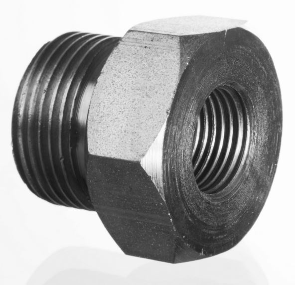 Hydr. Adaptor, Lige: Han/Hun - BSP, Udkravning, 60 ° / BSP, Seal from Han part