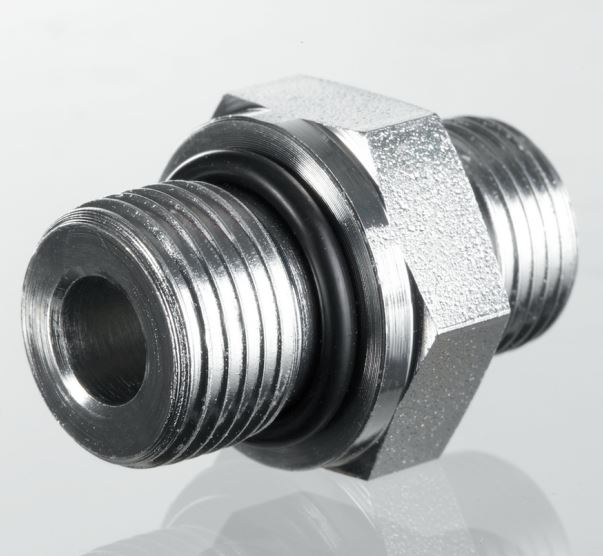 Hydr. Adaptor, Lige: Han/Han - , O-ring / BSP, Udkravning, 60 °