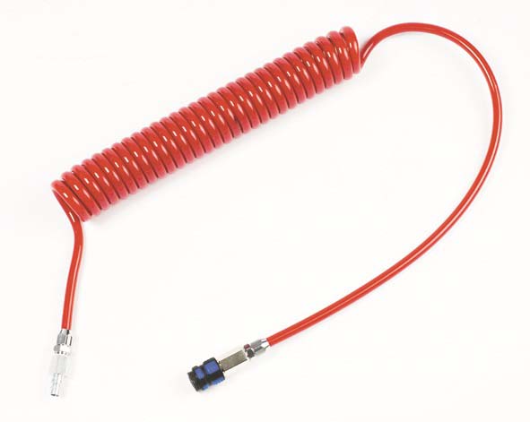 PUR spiral hose - red