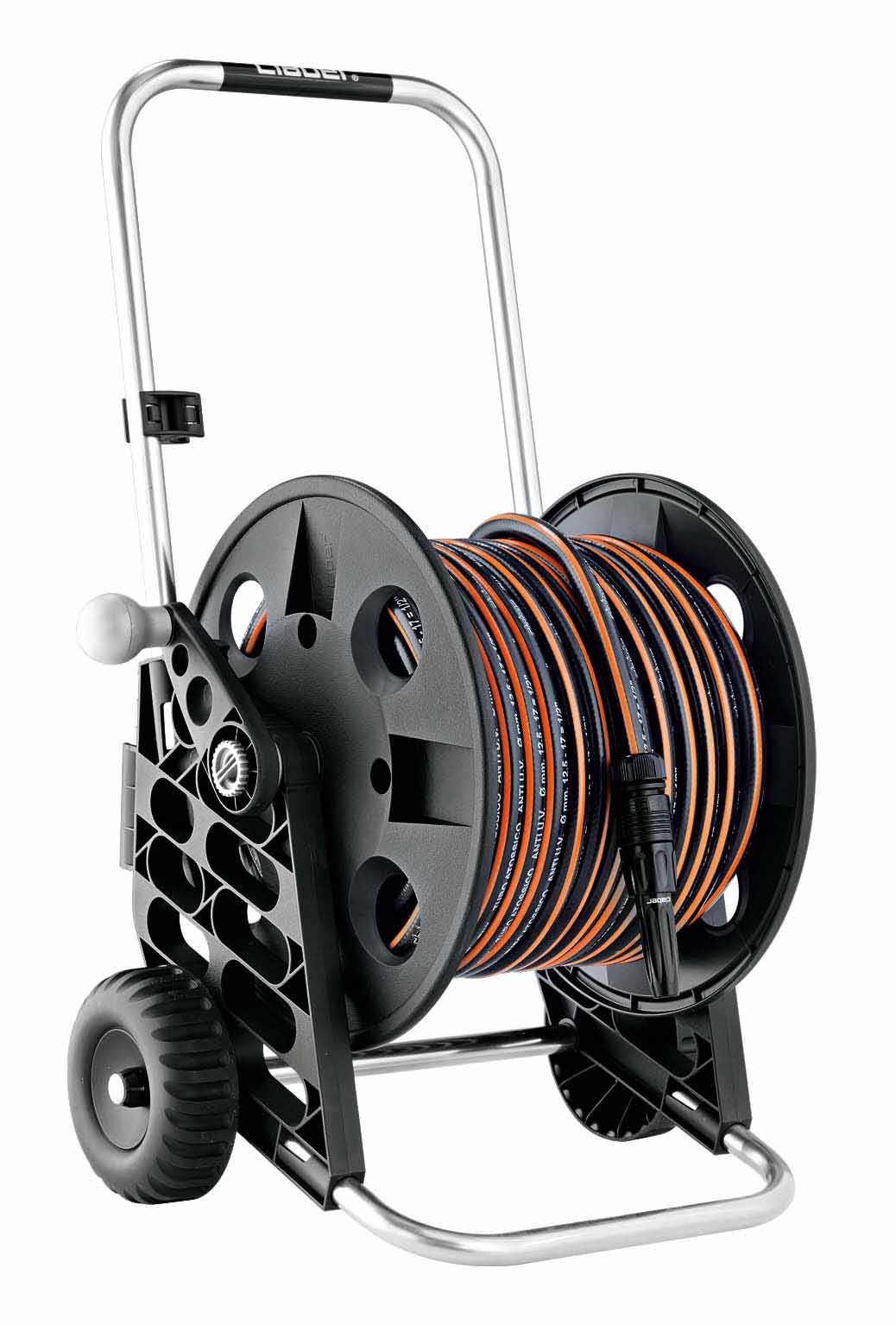 Slangevogn Med slange - 30 m - Medie: Vand - slangestr.: 1/2"	Hose cart with hose - 30 m - Medium: Water - Hose size: 1/2""