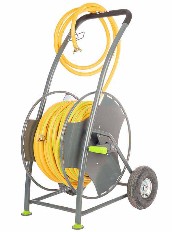 Slangevogn Med slange - 46+4 m - Medie: Vand - slangestr.: 3/4"	Hose cart with hose - 46+4 m - Medium: Water - Hose size: 3/4""