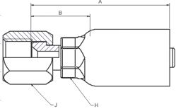 JIC Lige  Indstik - UN/UNF Svivel (Hun) indv. gev./Omløber (Udkravning 37°)