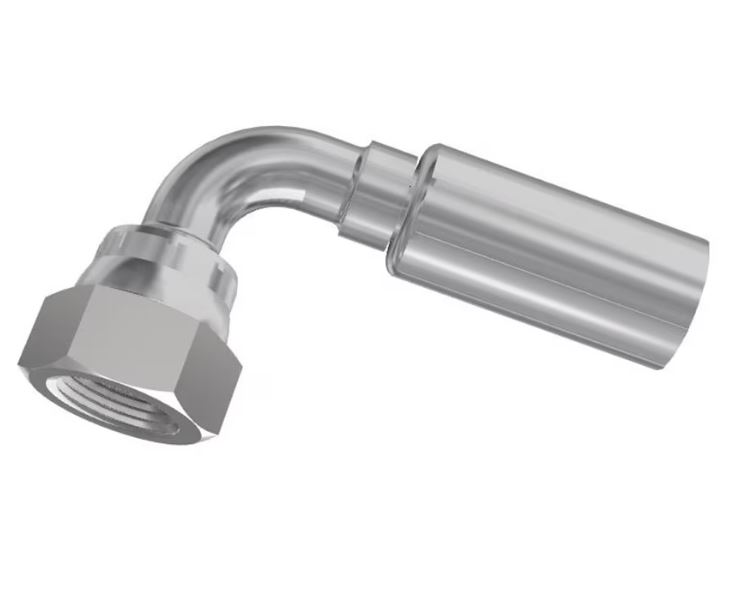 JIC Vinkel 90° Indstik - UN/UNF Svivel (Hun) indv. gev./Omløber (Udkravning 37°)