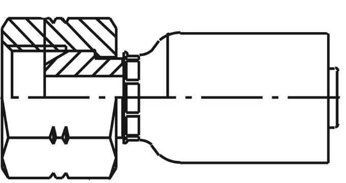 BSP Lige  Indstik - BSPP Svivel (Hun) indv. gev./Omløber (Konus 60°)