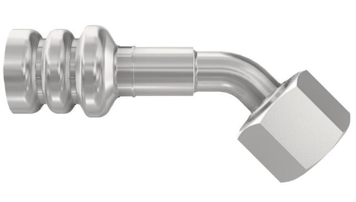 DIN - Metrisk Vinkel 45° Indstik - Metrisk Svivel (Hun) indv. gev./Omløber (Konus med O-ring 24°)