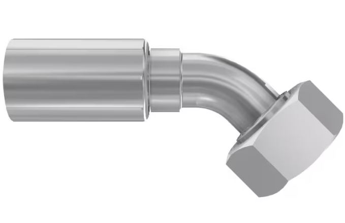 DIN - Metrisk Vinkel 45° Indstik - Metrisk Svivel (Hun) indv. gev./Omløber (Konus med O-ring 24°)