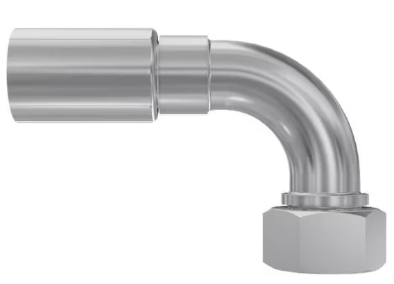 DIN - Metrisk Vinkel 90° Indstik - Metrisk Svivel (Hun) indv. gev./Omløber (Konus med O-ring 24°)