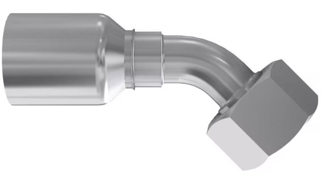 DIN - Metrisk Vinkel 45° Indstik - Metrisk Svivel (Hun) indv. gev./Omløber (For 24°/60° Udkravning)