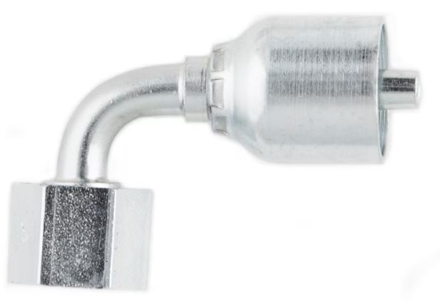 DIN - Metrisk Vinkel 90° Indstik - Metrisk Svivel (Hun) indv. gev./Omløber (For 24°/60° Udkravning)