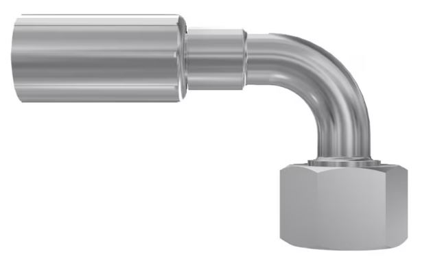 DIN - Metrisk Vinkel 90° Indstik - Metrisk Svivel (Hun) indv. gev./Omløber (For 24°/60° Udkravning)