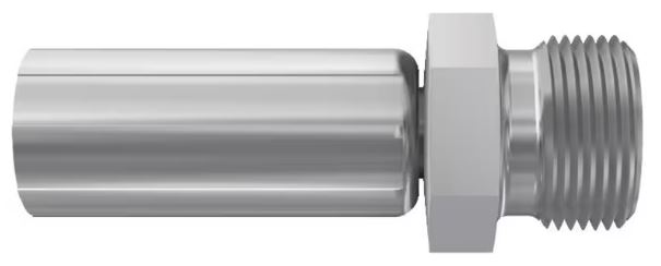 DIN - Metrisk Lige  Indstik - Metrisk Han (Udkravning 24°)