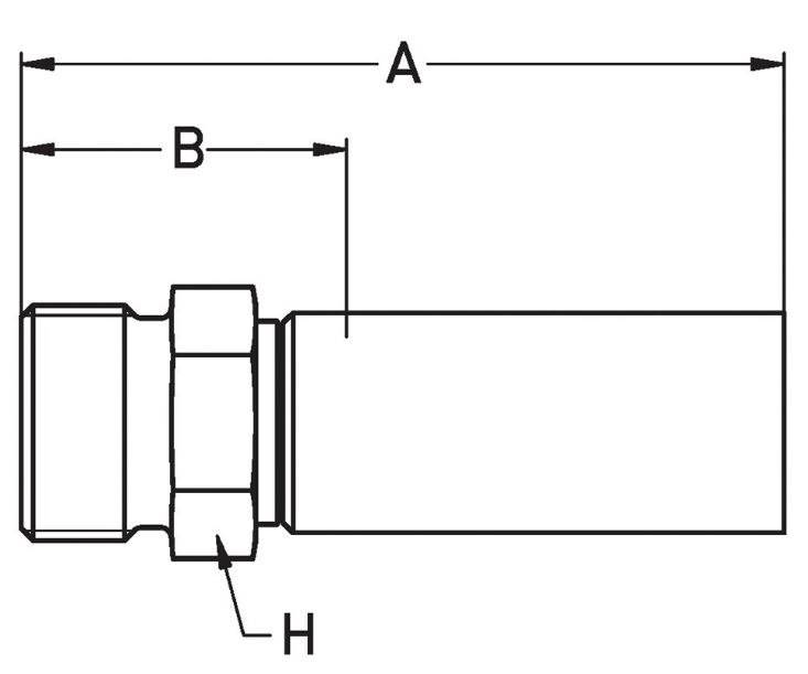 DIN - Metrisk Lige  Indstik - Metrisk Han (Udkravning 24°)