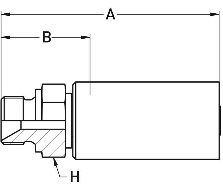 BSP Lige  Indstik - BSPP Han (Udkravning 60°)