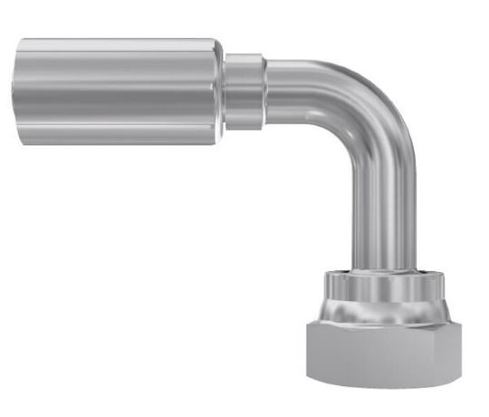 O-Lok / ORFS Vinkel 90° Indstik - UN/UNF Svivel (Hun) indv. gev./Omløber (Flat Seat)