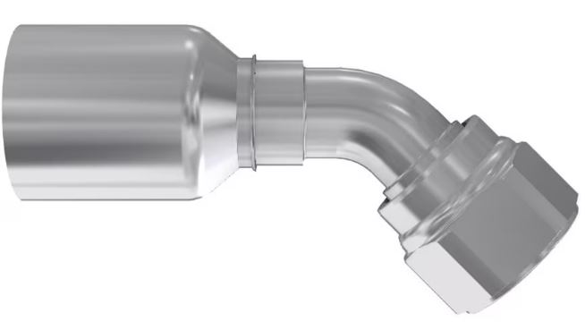 O-Lok / ORFS Vinkel 45° Indstik - UN/UNF Svivel (Hun) indv. gev./Omløber (Flat Seat)