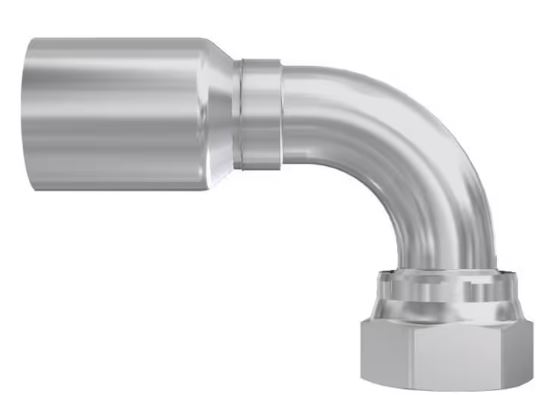 O-Lok / ORFS Vinkel 90° Indstik - UN/UNF Svivel (Hun) indv. gev./Omløber (Flat Seat)