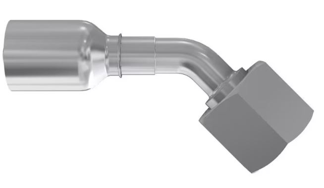 DIN - Metrisk Vinkel 45° Indstik - Metrisk Svivel (Hun) indv. gev./Omløber (Konus med O-ring 24°)
