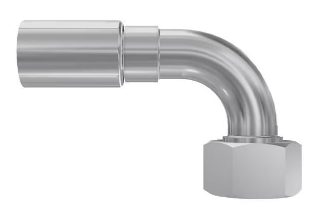 DIN - Metrisk Vinkel 90° Indstik - Metrisk Svivel (Hun) indv. gev./Omløber (Konus med O-ring 24°)