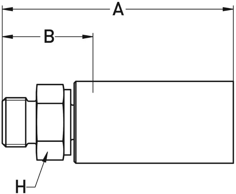 UNF/UN Lige  Indstik - UN/UNF Han (O-ring)