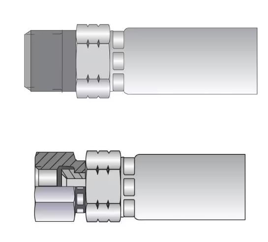 JIC Lige  Indstik - UN/UNF Svivel (Hun) indv. gev./Omløber (Udkravning 37°)